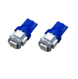 2 AMPOULES LED T10 W5W BLEU...