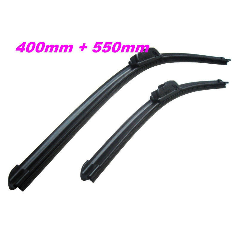 2 BALAIS ESSUIE GLACE AVANT TYPE AEROTWIN PLAT LONGUEUR 400MM   550MM MOD10
